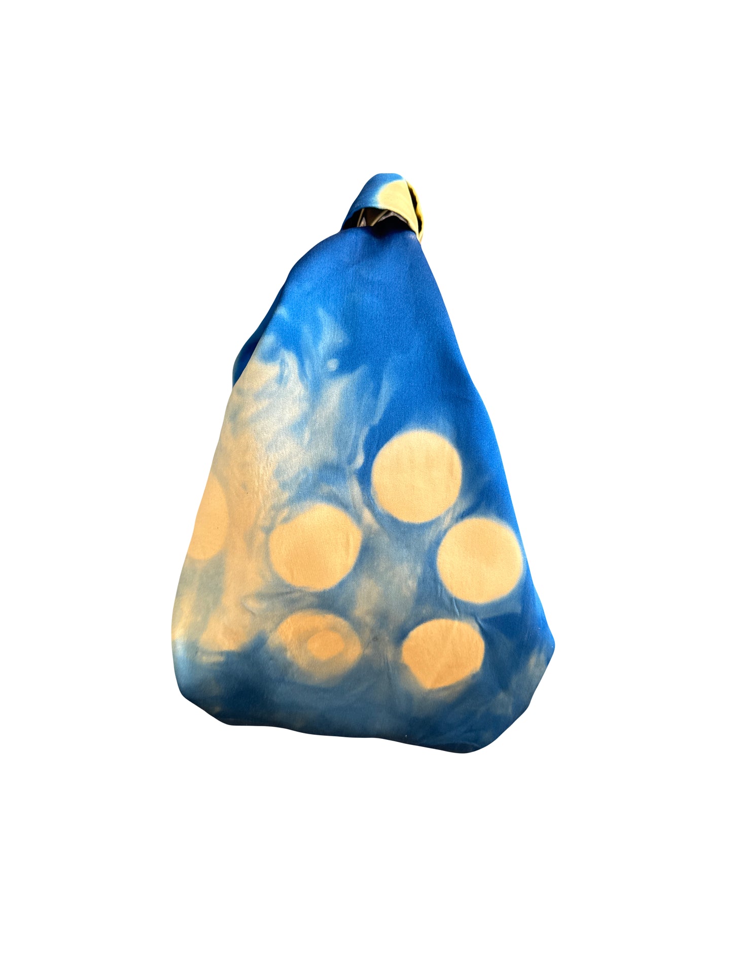 Hand-dyed Blue Silk Knot Bag