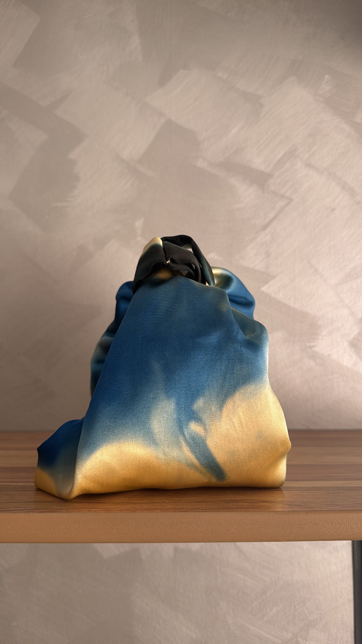 Hand-dyed silk knot bag