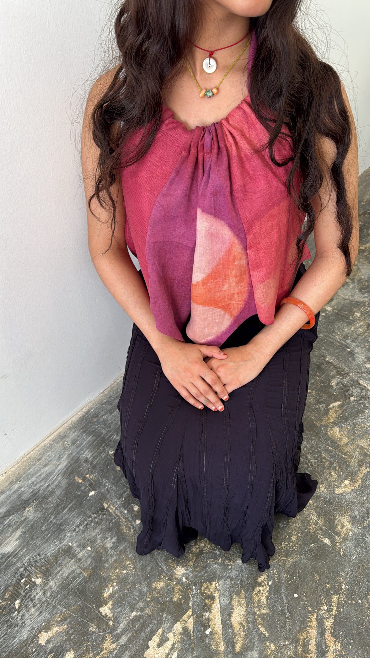 Ruby Hand-dyed Tie Top