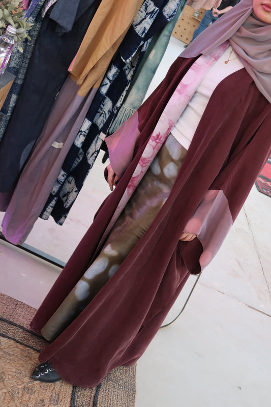 Hand-dyed Washed Silk Abaya