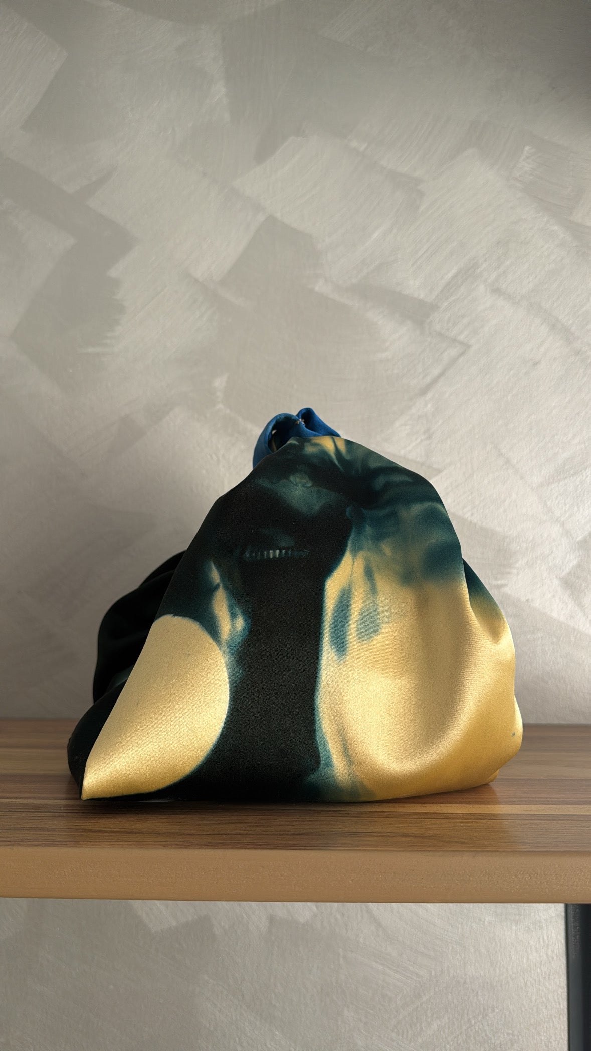 Hand-dyed silk knot bag