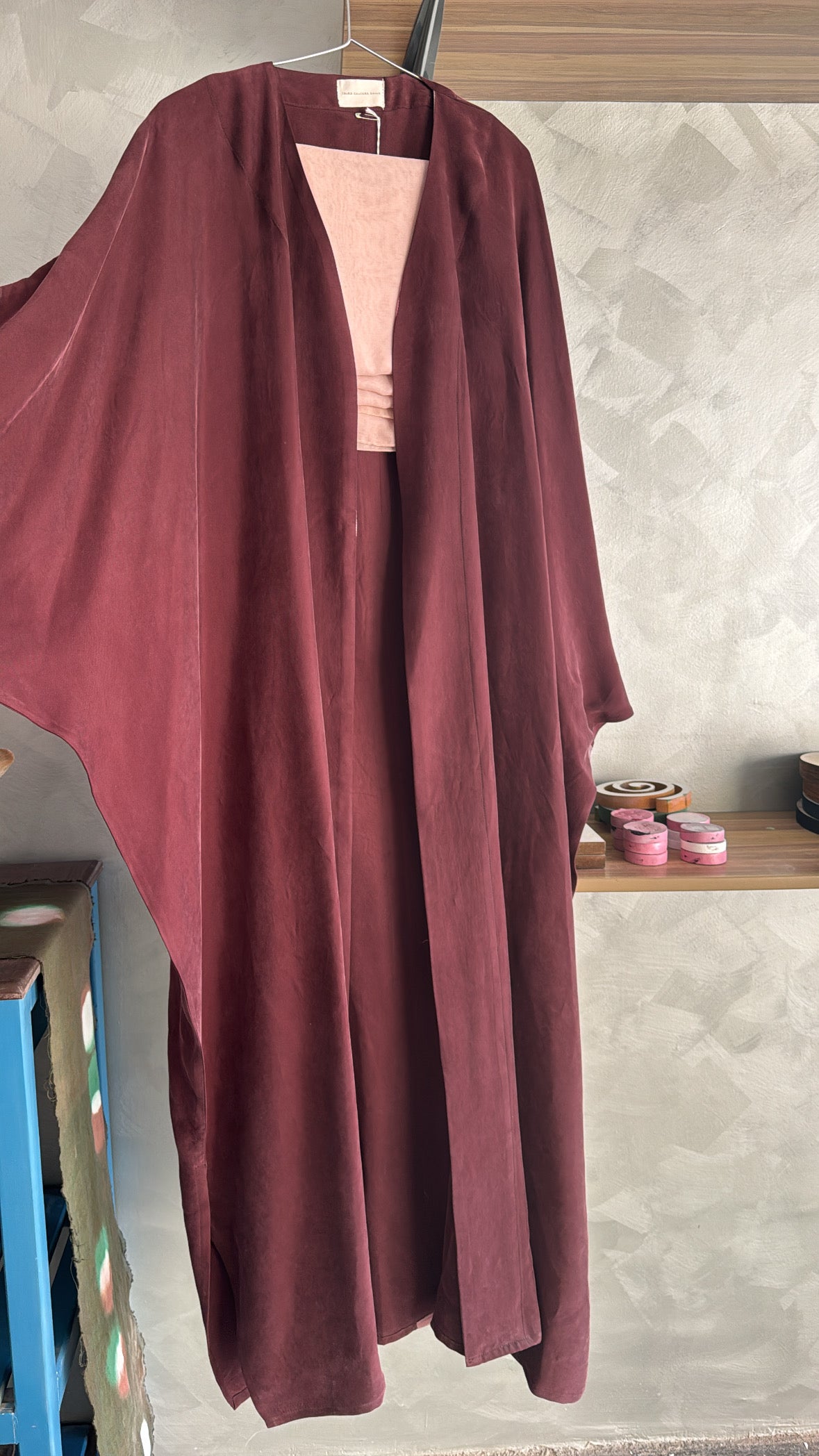Hand-dyed Washed Silk Abaya
