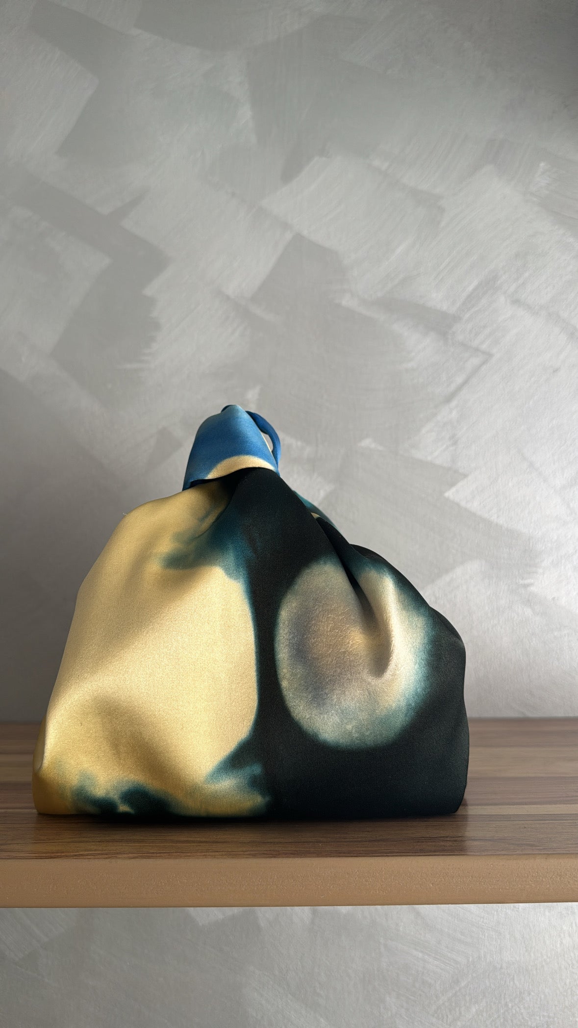 Hand-dyed silk knot bag