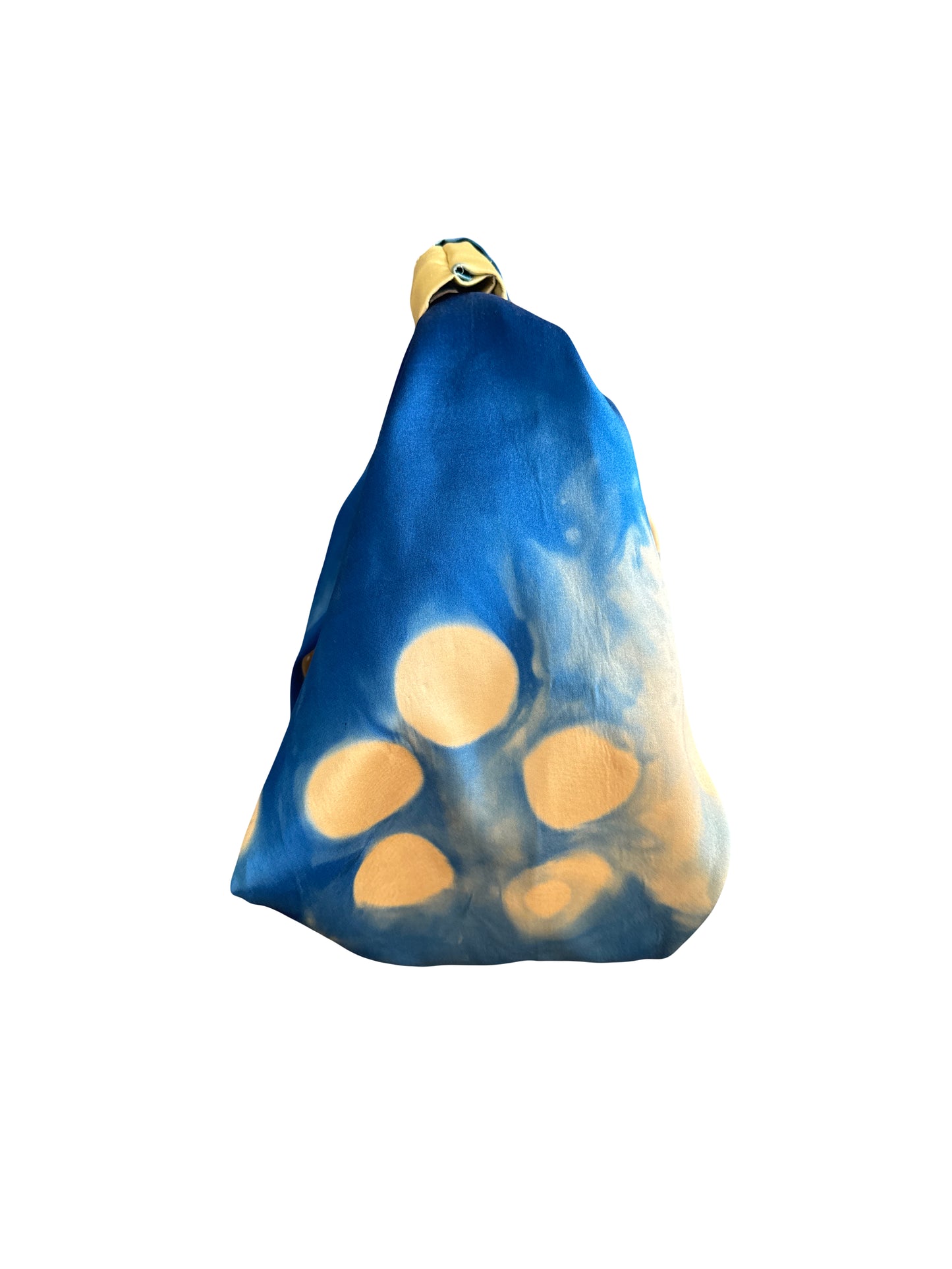 Hand-dyed Blue Silk Knot Bag