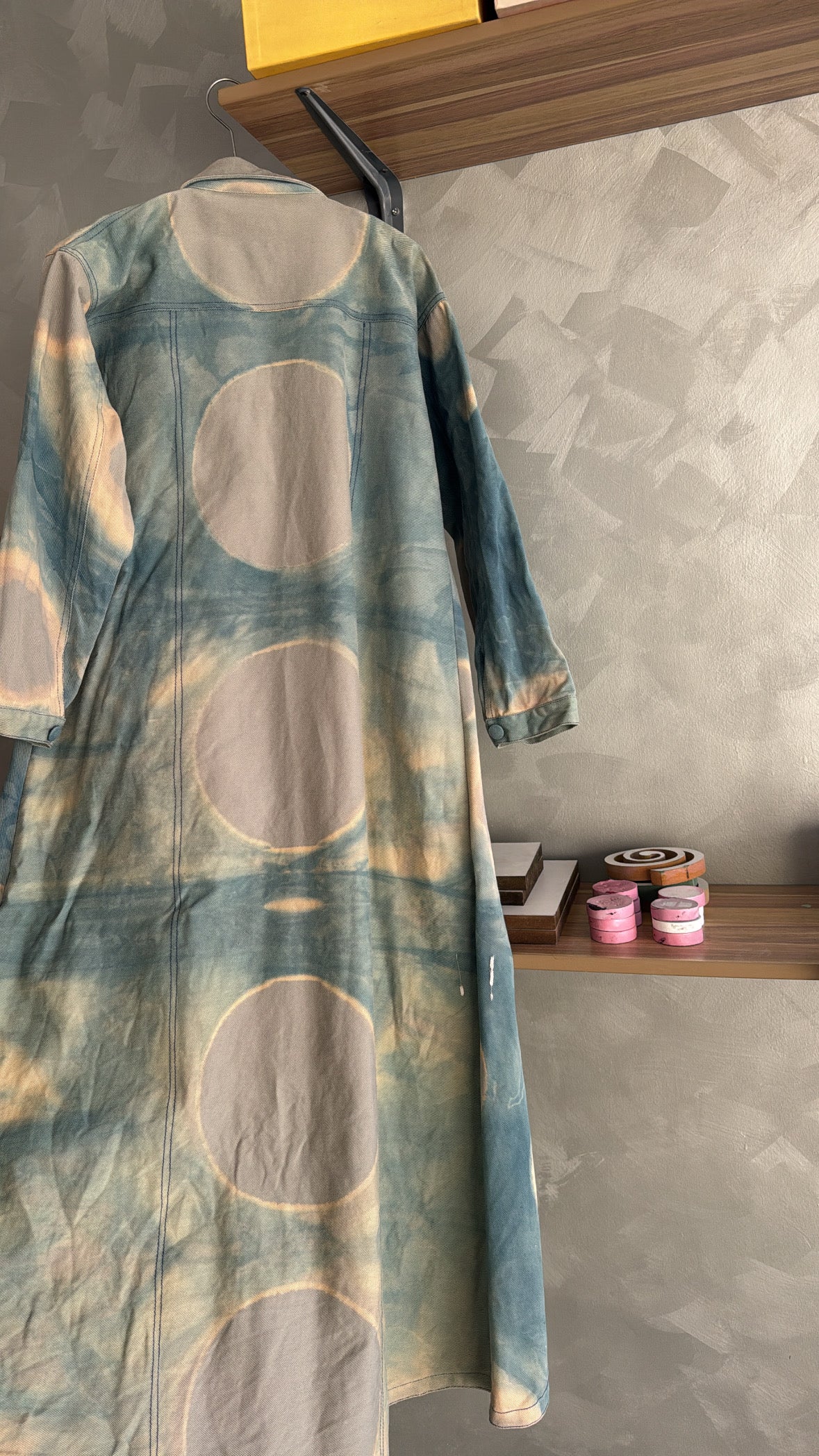 Hand-dyed denim coat