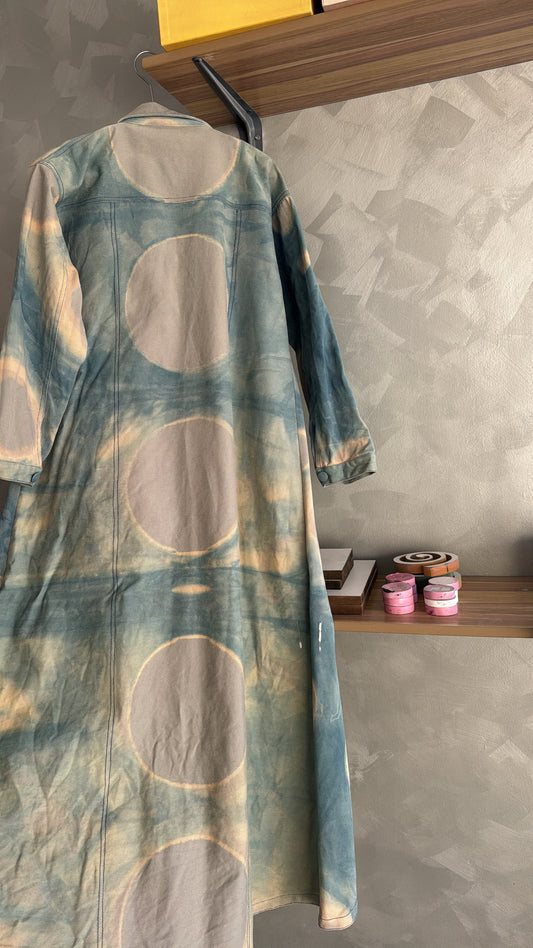 Hand-dyed denim coat