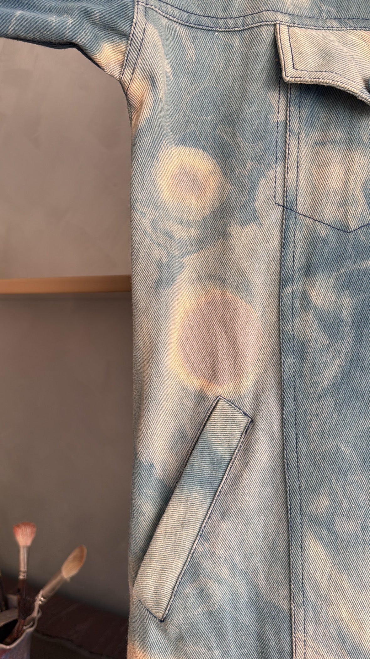 Hand-dyed denim coat