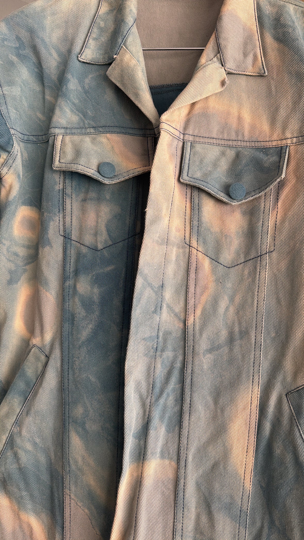 Hand-dyed denim coat