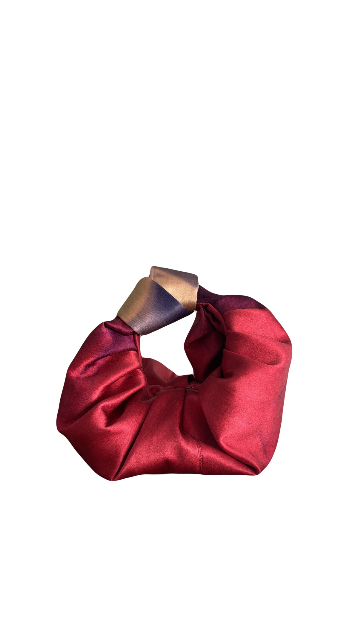 Hand-dyed silk knot bag