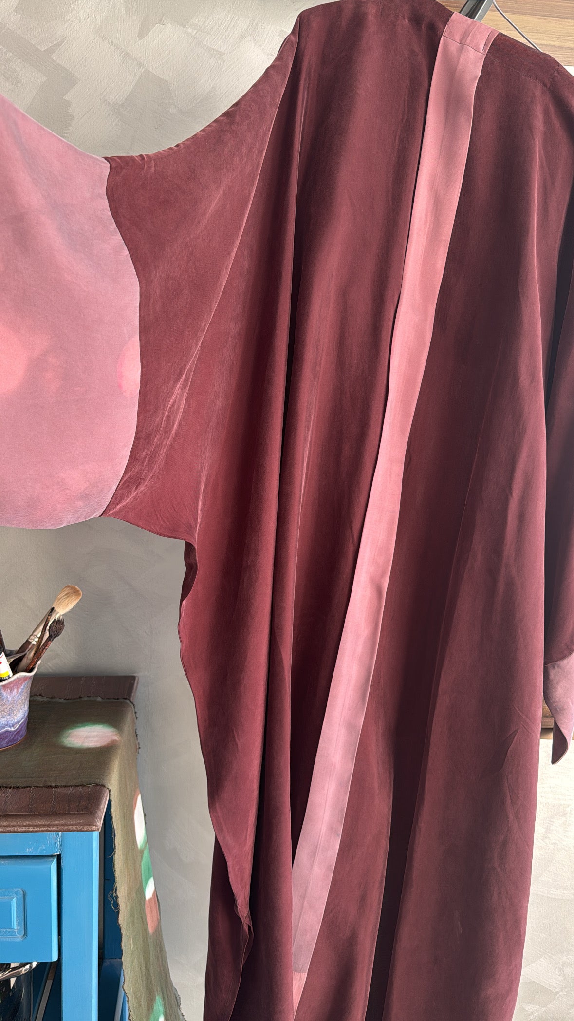 Hand-dyed Washed Silk Abaya