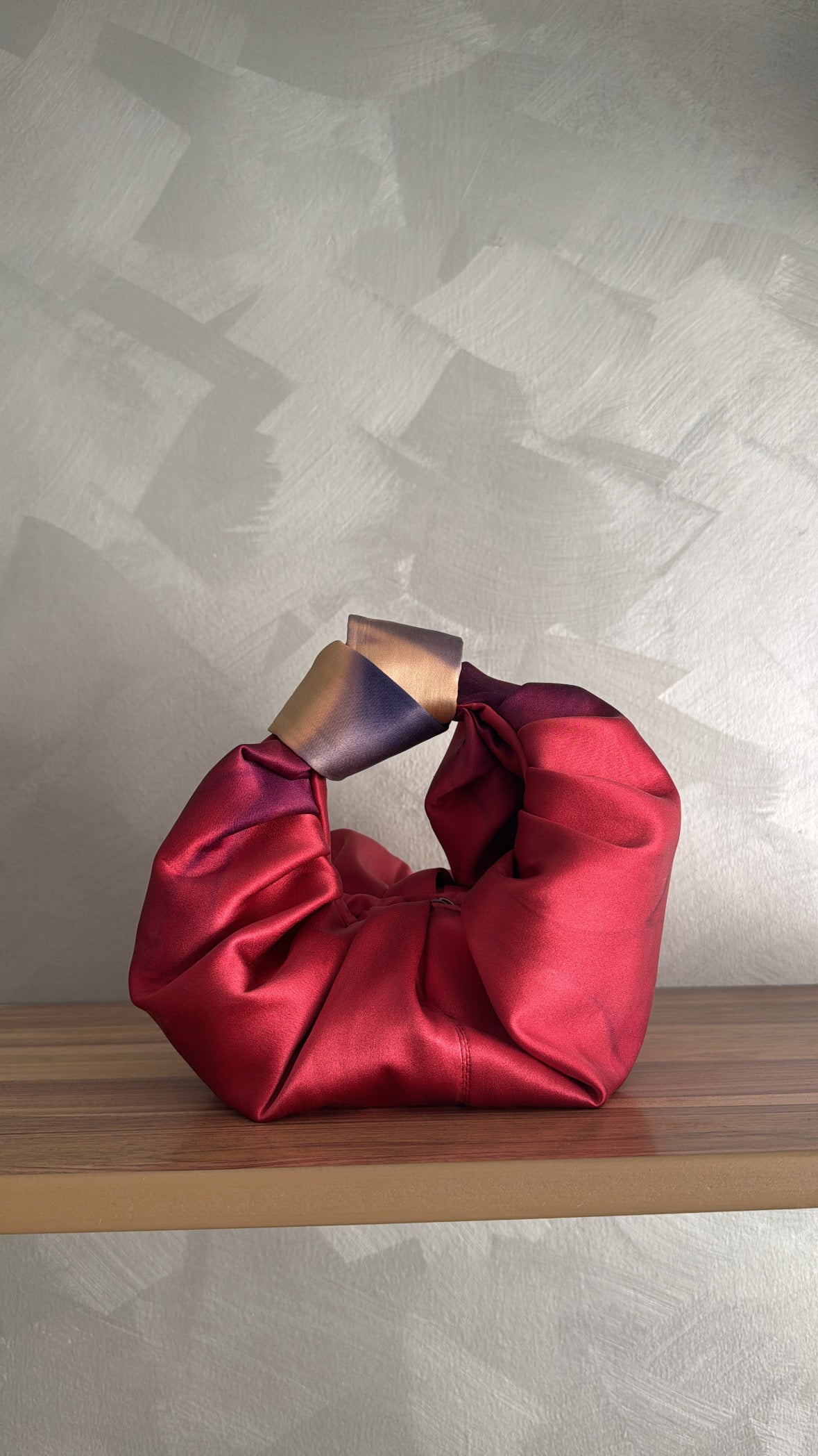 Hand-dyed silk knot bag