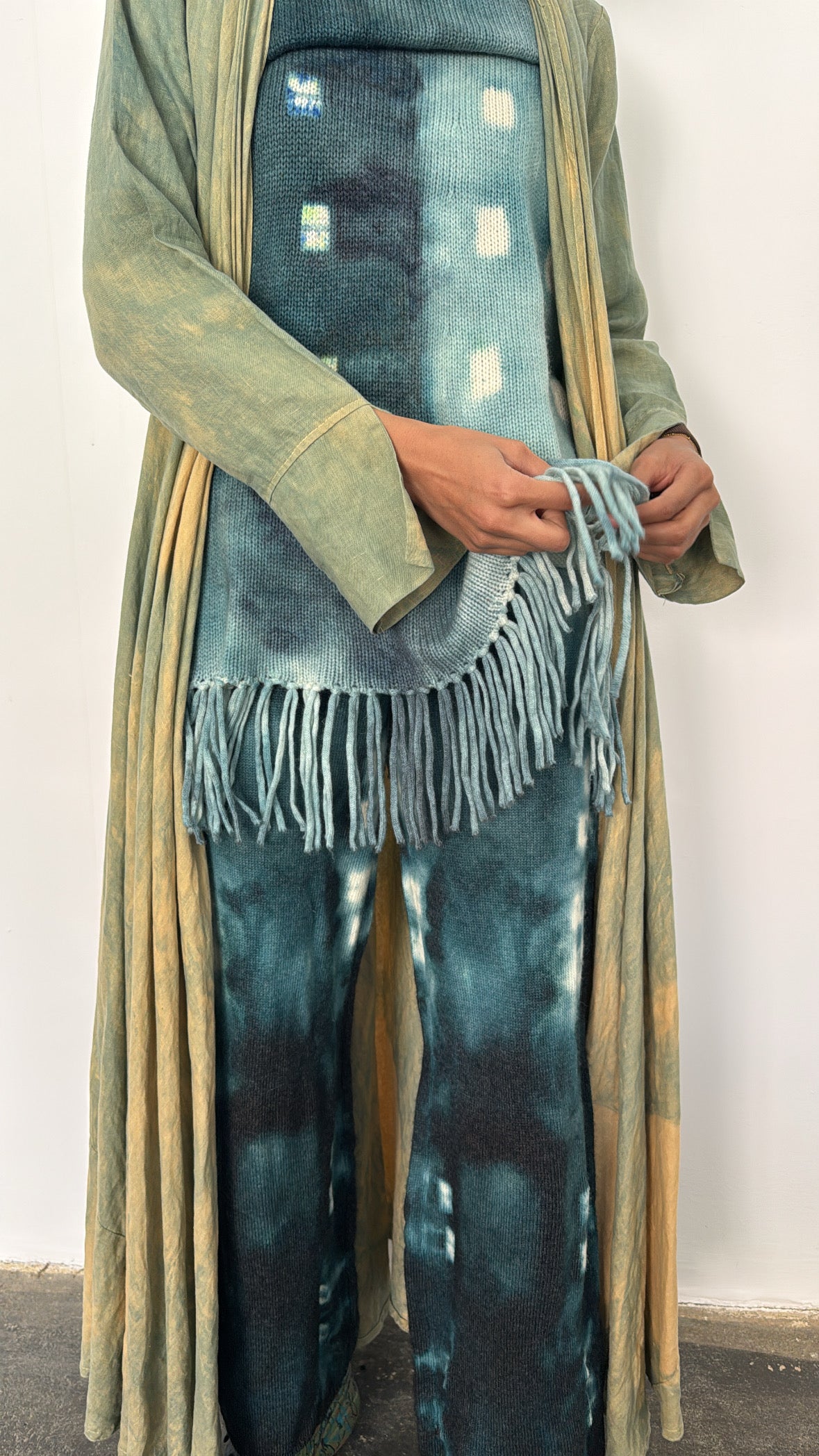 Hand-dyed knit set