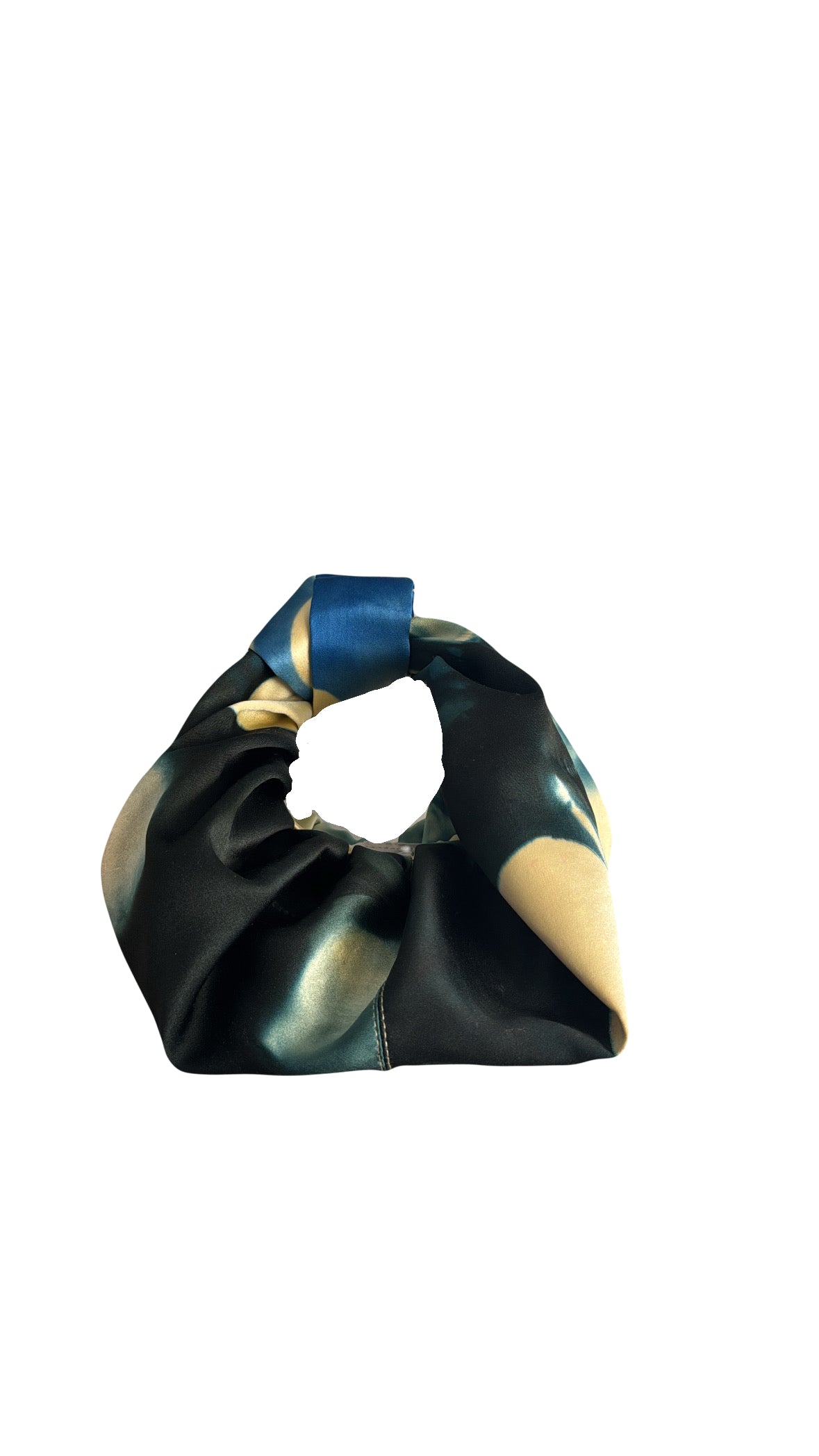 Hand-dyed silk knot bag