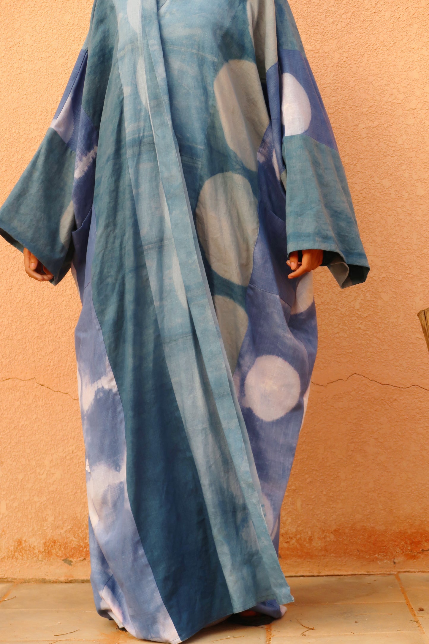 Abstract Handmade Blue Abaya