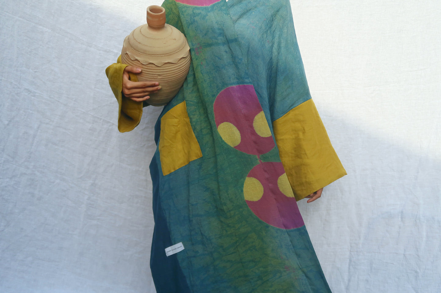 Yellow, Teal and Purple Handmade Abaya