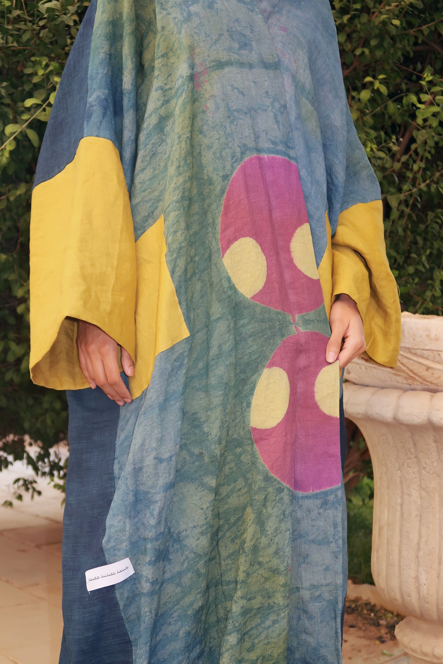 Yellow, Teal and Purple Handmade Abaya