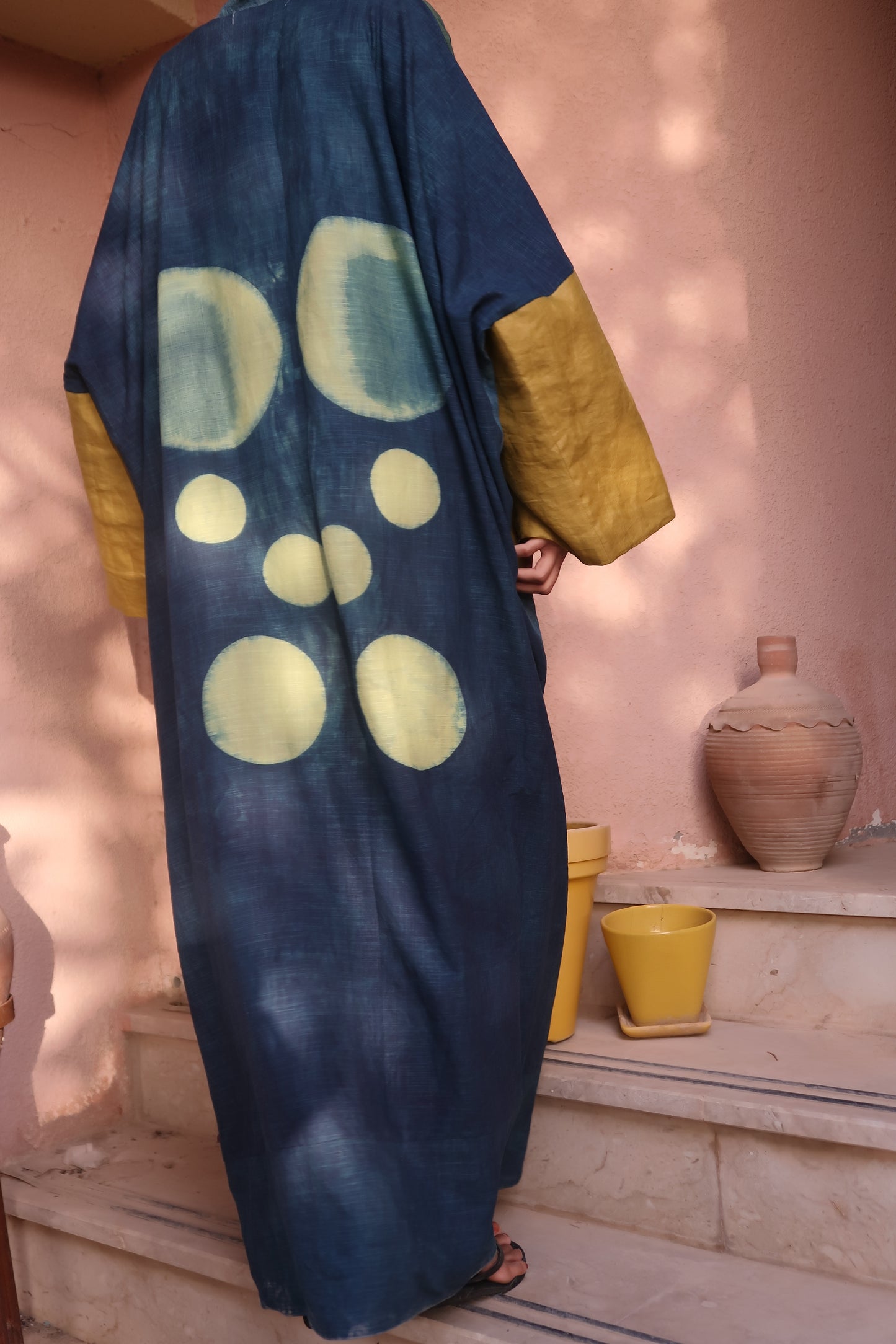 Yellow, Teal and Purple Handmade Abaya