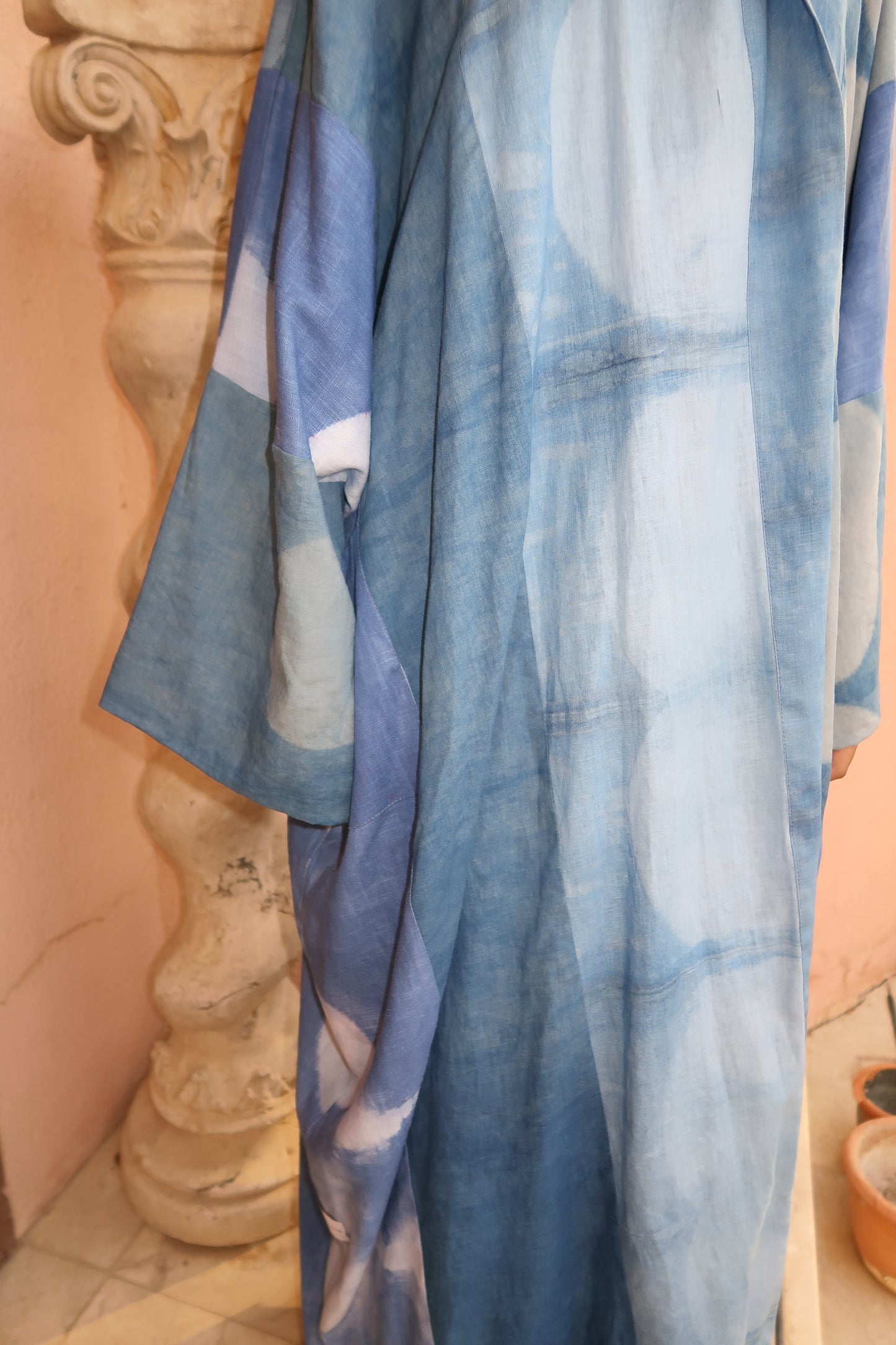 Abstract Handmade Blue Abaya