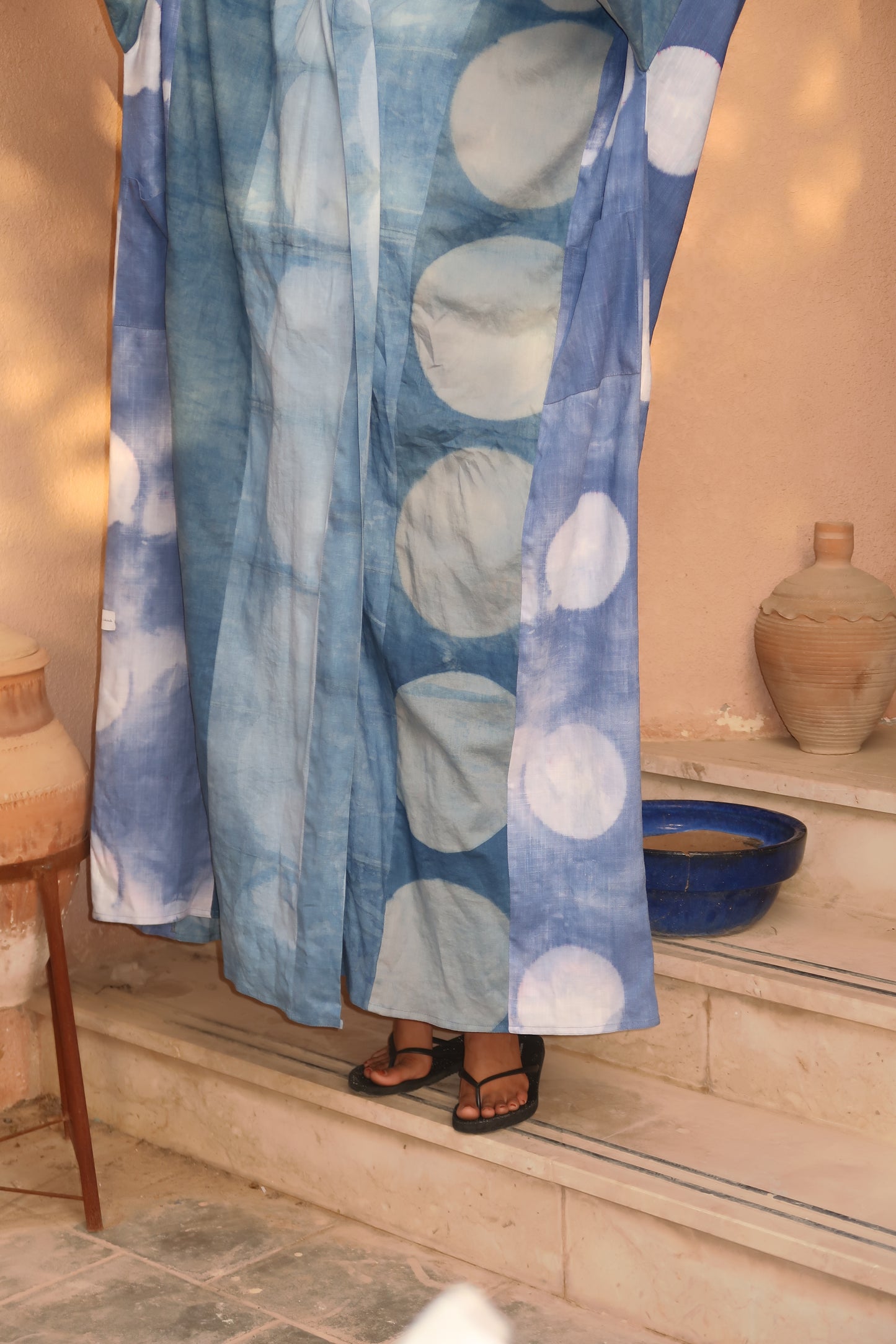 Abstract Handmade Blue Abaya