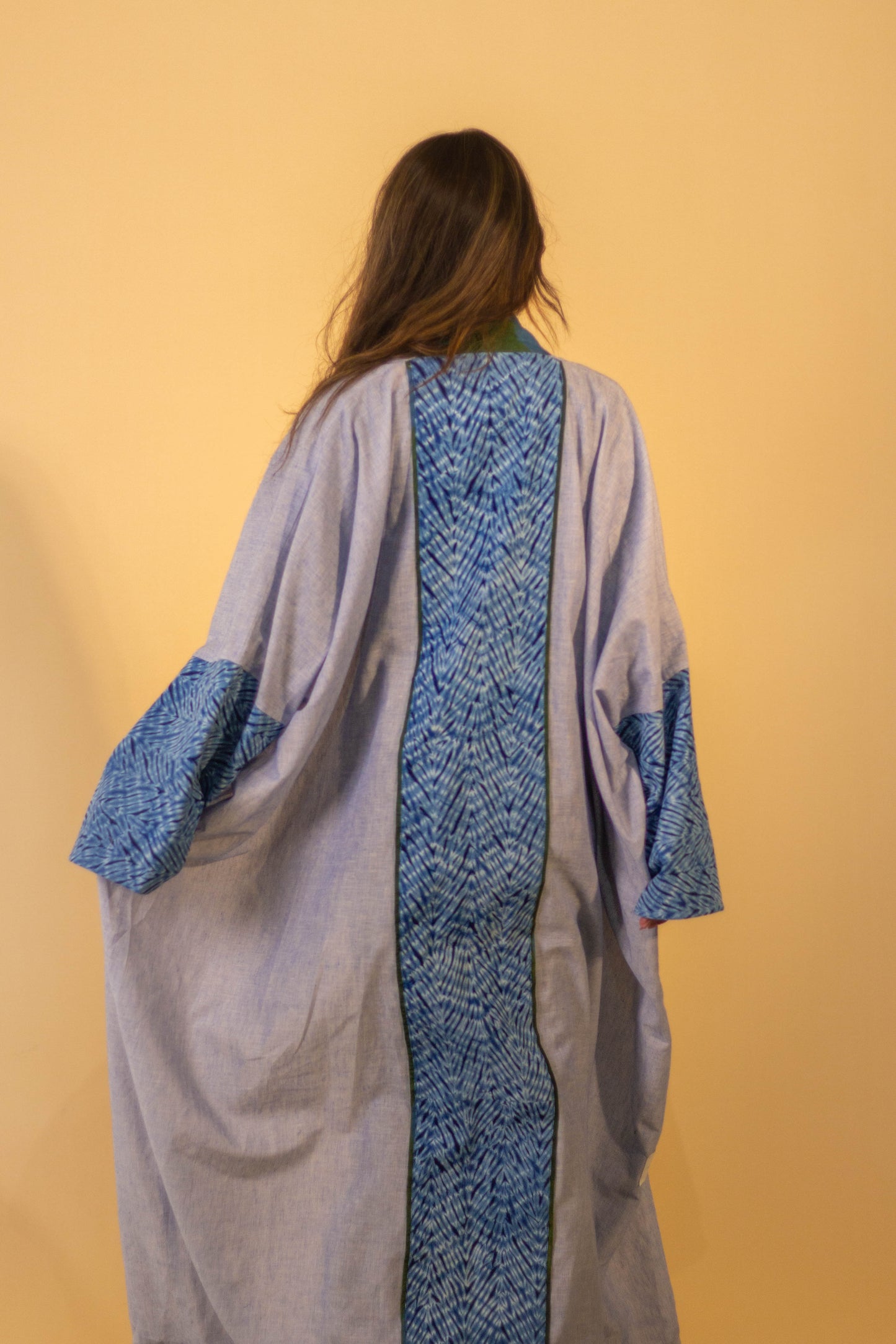 Light Blue Cotton Handmade Abaya