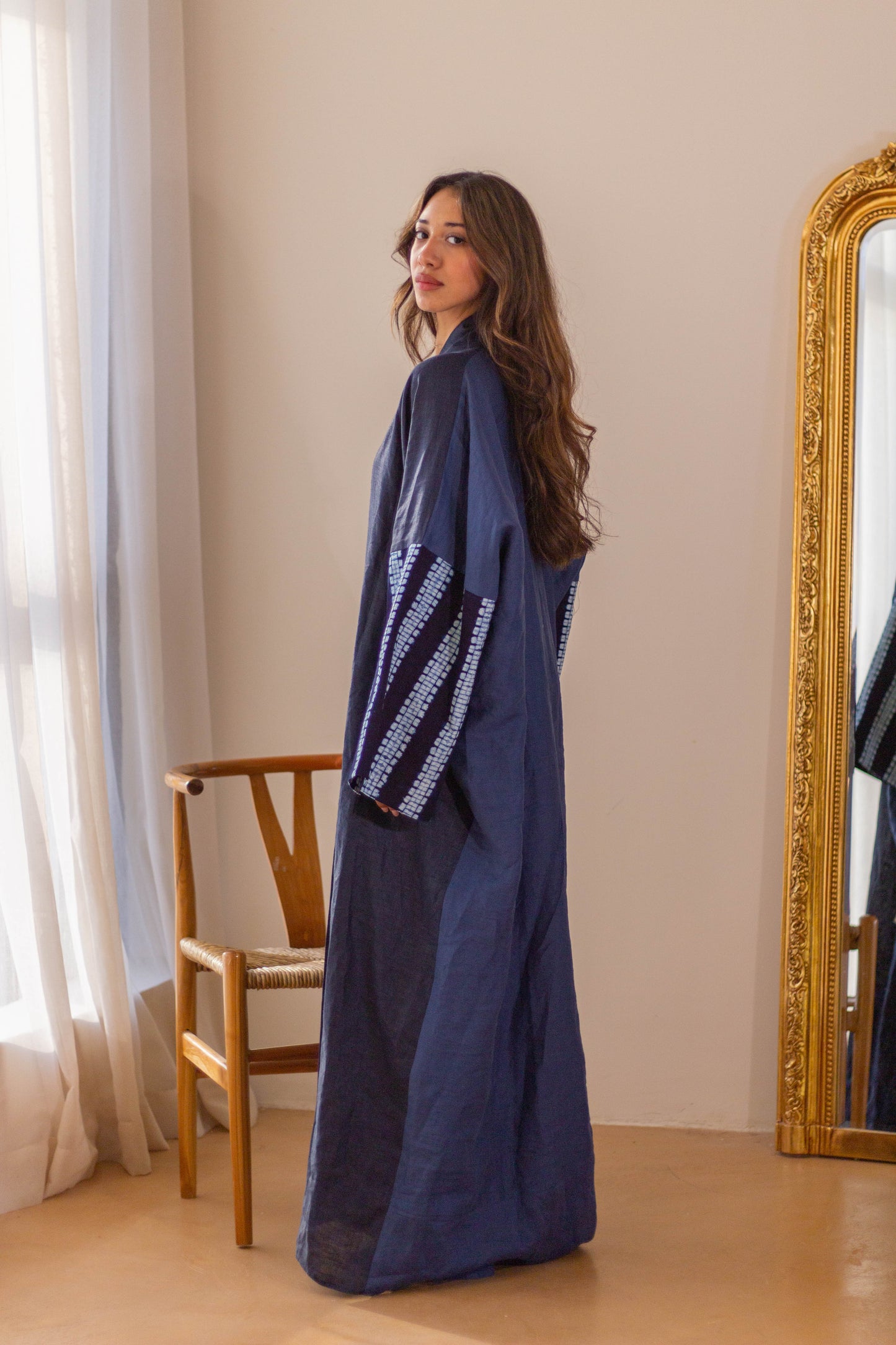 Double-Sided Blue Handmade Abaya