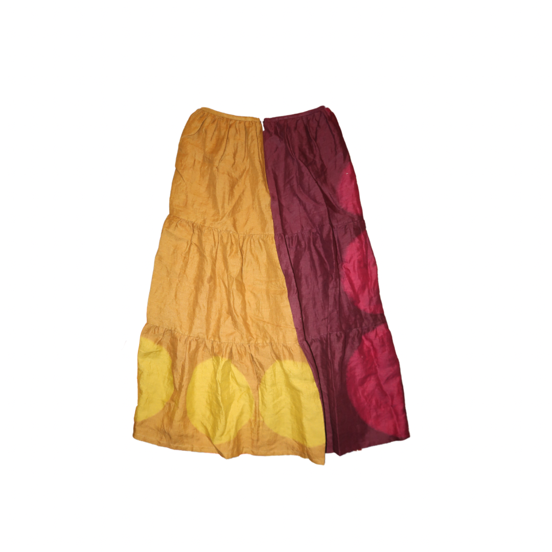 Color block Handmade tiered skirt